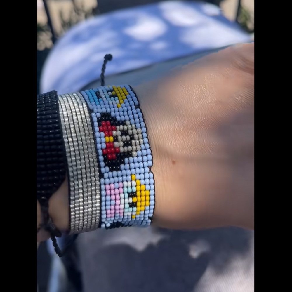 Disney Mickey Mouse & Friends Colorful Beaded Bracelet with Mushroom Design